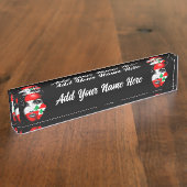 Libanon Vlag en Kaart op het gezicht van het meisj Naambordje (Zijkant)