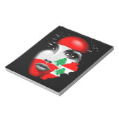 Libanon Vlag en Kaart op het gezicht van het meisj Notitieblok (Linkerzijde)