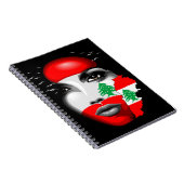 Libanon Vlag en Kaart op het gezicht van het meisj Notitieboek (Rechterzijde)