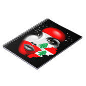 Libanon Vlag en Kaart op het gezicht van het meisj Notitieboek (Linkerzijde)