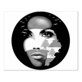 Libanon Vlag en Kaart op het gezicht van het meisj Rubberstempel (Afrduk)