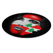 Libanon Vlag en Kaart op het gezicht van het meisj Snijplank (Hoek)