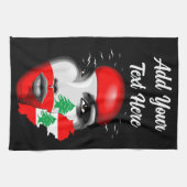 Libanon Vlag en Kaart op het gezicht van het meisj Theedoek (Horizontaal)