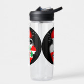 Libanon Vlag en Kaart op het gezicht van het meisj Waterfles (Links)