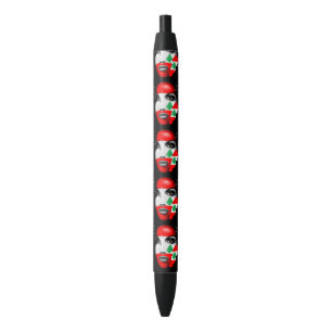 Libanon Vlag en Kaart op het gezicht van het meisj Zwarte Inkt Pen