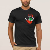 Libanon Vlag Handafdruk T-shirt (Voorkant)