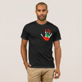 Libanon Vlag Handafdruk T-shirt (Voorkant volledig)