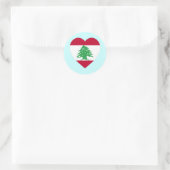 Libanon Vlag Hart Ronde Sticker (Tas)
