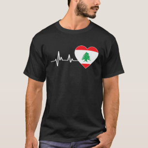 Libanon Vlag Hartslag Als Libanon Kaart Voor Liban T-shirt