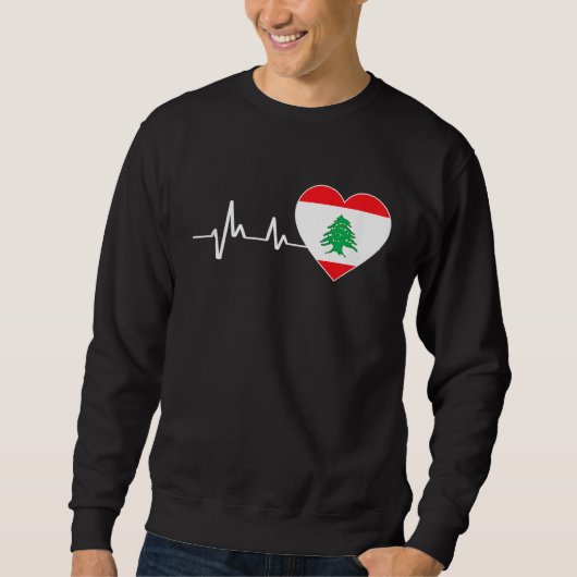 Libanon Vlag Hartslag Als Libanon Kaart Voor Liban Trui (Voorkant)