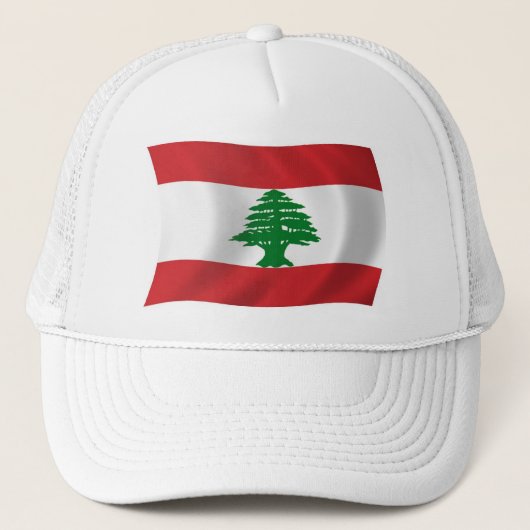 Libanon Vlag Hoed Trucker Pet (Voorkant)