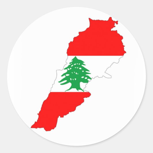 libanon - vlag - kaart - symbool ronde sticker (Voorkant)