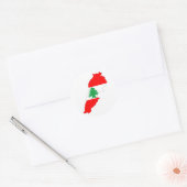 libanon - vlag - kaart - symbool ronde sticker (Envelop)