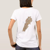 Libanon Vlag + Kaart + Tekst T-shirt (Achterkant)