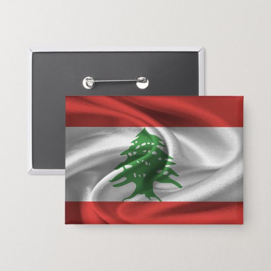 Libanon Vlag Knop Button (Voorkant / Achterkant)