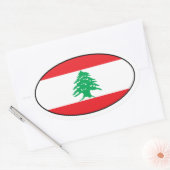 Libanon Vlag Ovale Sticker (Envelop)
