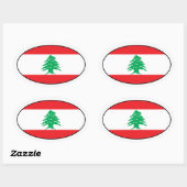 Libanon Vlag Ovale Sticker (Vel)
