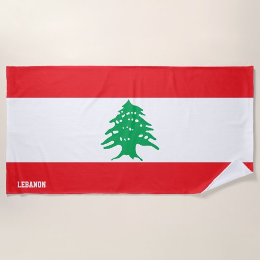Libanon Vlag Prachtige Patriottische Strandlaken (Voorkant)