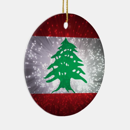 Libanon Vlag Vuurwerk Keramisch Ornament (Rechts)
