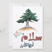 Libanons ceder met witte duif van vrede - سلام kaart (Voorkant)