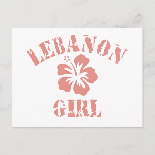 Libanroze meisje briefkaart (Voorkant)