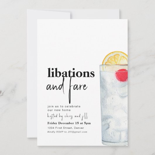 Libaties en Fare Dinner Party Uitnodiging (Voorkant)