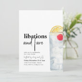 Libaties en Fare Dinner Party Uitnodiging (Staand voorkant)