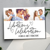 Libations Viering Foto Bruiloft Save the Date Aankondigingskaart