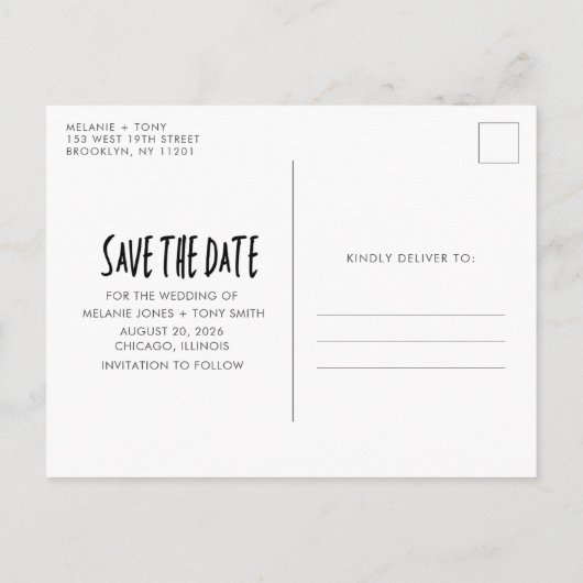 Libations Viering Foto Bruiloft Save the Date Aankondigingskaart (Achterkant)