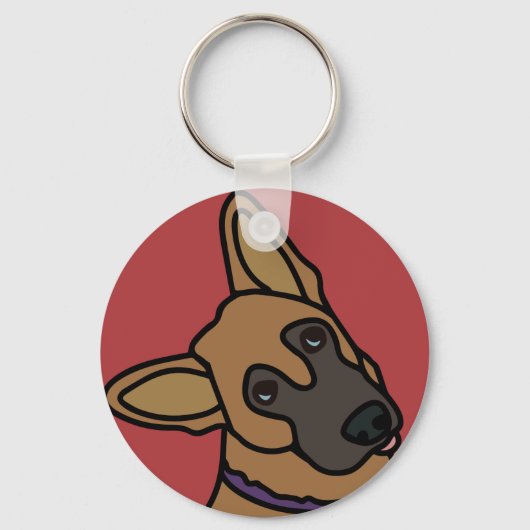 Libby de German Shepherd Dog Cartoon Sleutelhanger (Voorkant)