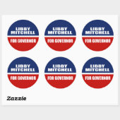 LIBBY MITCHELL VOOR GOUVERNEUR RONDE STICKER (Vel)