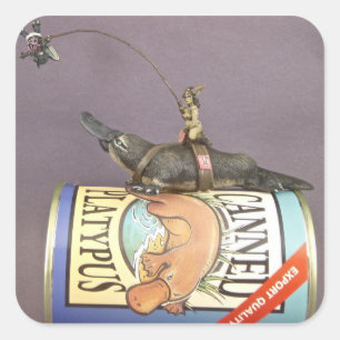 libby op een platypus op een sticker