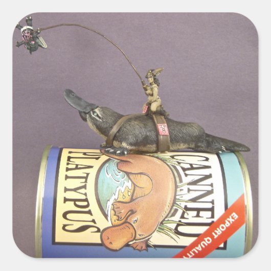 Libby op een vogelbekdier op een sticker (Voorkant)