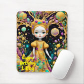 LIBBY ~ Vreemd verjaardagsmeisje ~ Mousepad Muismat (Met muis)