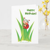 Libby's Birthday Card Ladybug Kaart (Gele Bloem)
