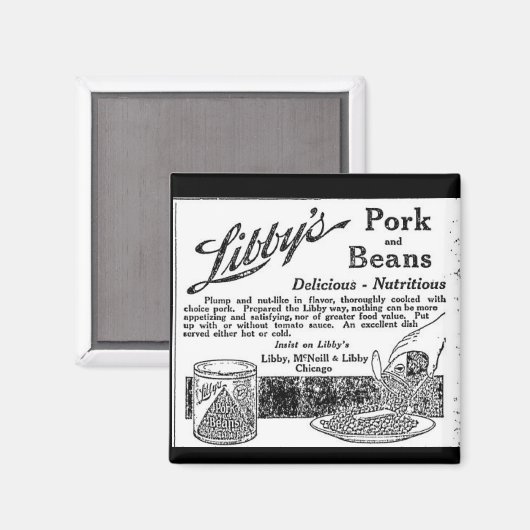  Libby's Pork & Beans Reclame Magnet (Voorkant / Achterkant)