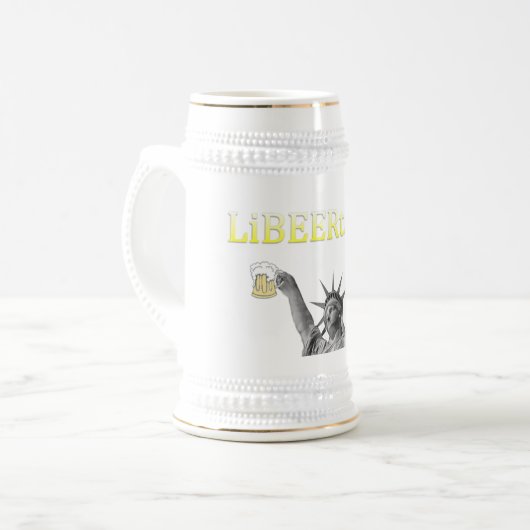 LiBEERtarian Beer Stein Bierpul (Voorkant links)