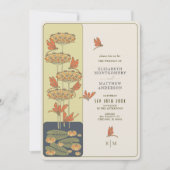 libel belle epoque art nouveau bruiloft kaart (Voorkant)