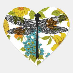libel Bug Insectenbloem wildlife Silhouet Hart Sticker