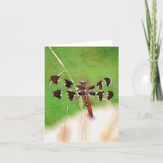 Libel die op de kaart van de grasnota rusten (Voorkant)