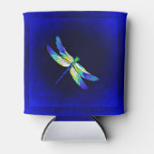 Libel Electric Blue - Personaliseer met een naam Blikjeskoeler (Voorkant)