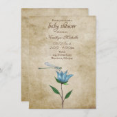  libel en blauw Baby shower Kaart (Voorkant / Achterkant)