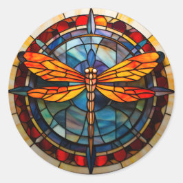 libel gekleurd glas ronde sticker