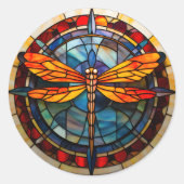 libel gekleurd glas ronde sticker (Voorkant)