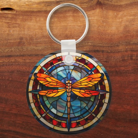 libel gekleurd glas sleutelhanger (Voorkant)