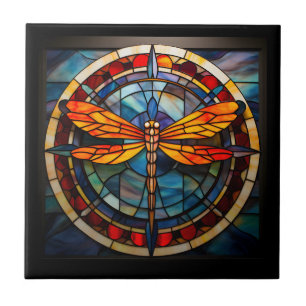 libel gekleurd glas tegeltje