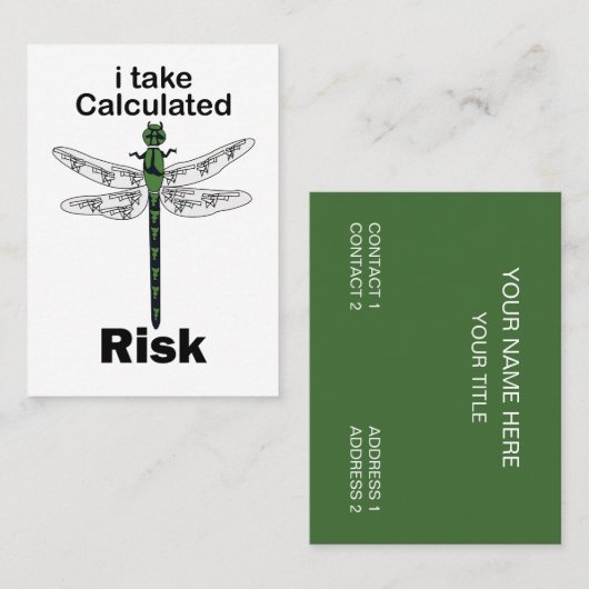 Libel I Neem Berekend Risico Aandelenmakelaar Visitekaartje (Voorkant / Achterkant)