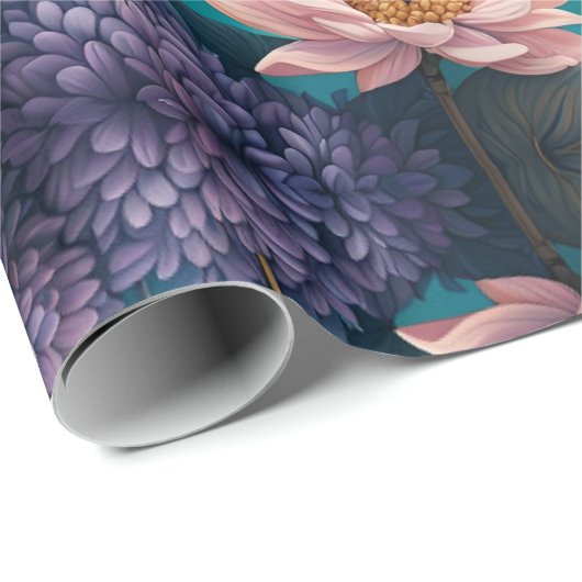 Libel in een bloementuin 's nachts cadeaupapier (Rol Hoek)