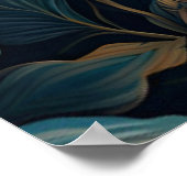 Libel in een bloementuin 's nachts poster (Hoek)