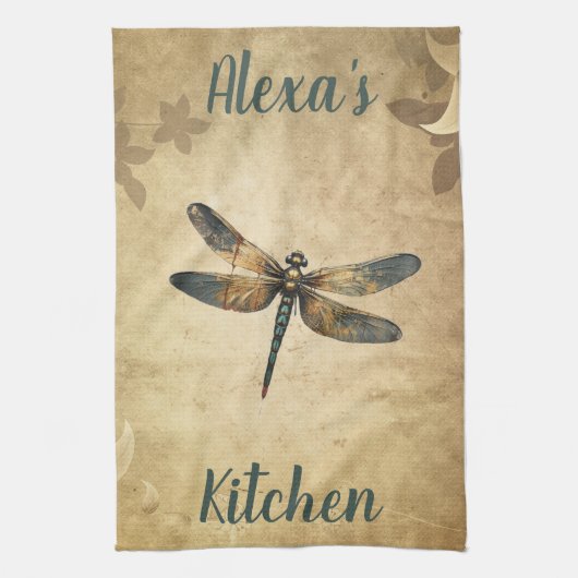  libel met aangepaste naam / monogram theedoek (Verticaal)